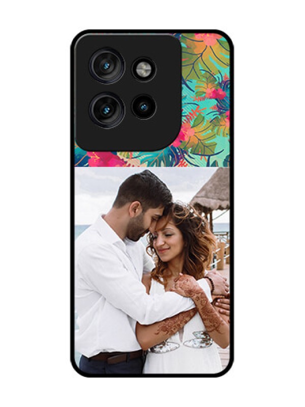 Custom Motorola Edge 50 Neo Custom Glass Phone CaseWatercolor Floral Design