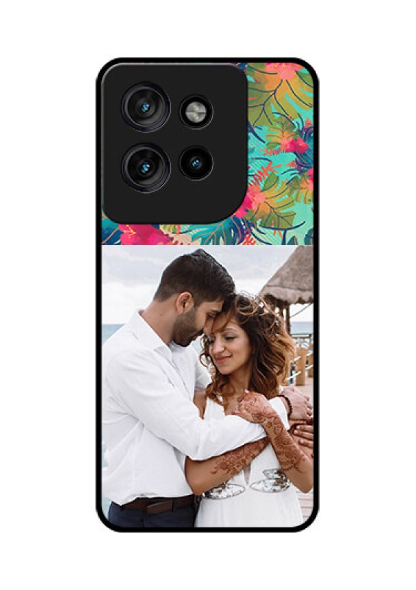 Motorola Edge 50 Neo Custom Glass Phone CaseWatercolor Floral Design