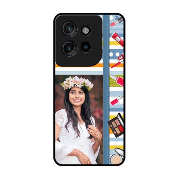 Motorola Edge 50 Neo Custom Glass Phone CaseMakeup Icons Design
