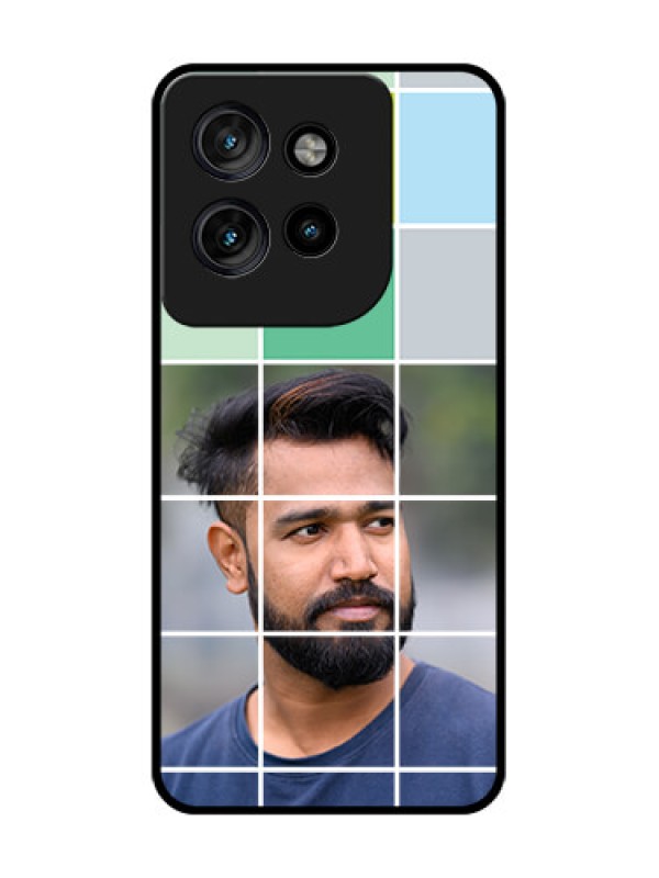 Custom Motorola Edge 50 Neo Custom Glass Phone CaseWith White Box Pattern