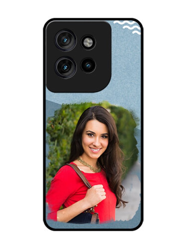 Custom Motorola Edge 50 Neo Custom Glass Phone CaseGrunge Line Art Design