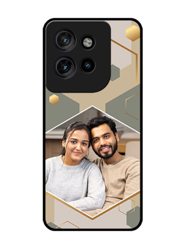 Custom Motorola Edge 50 Neo Custom Glass Phone CaseStylish Hexagon Pattern Design