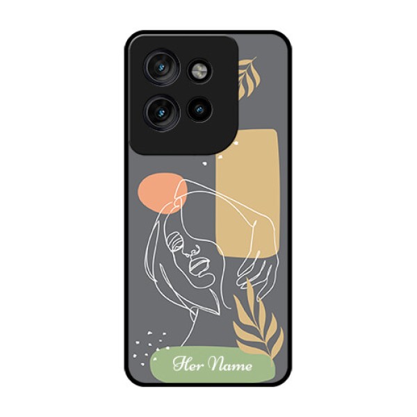 Motorola Edge 50 Neo Custom Glass Phone CaseGazing Woman Line Art Design Motorola Edge 50 Neo Custom Glass Phone CaseGazing Woman Line Art Design