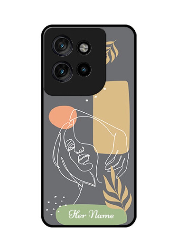 Motorola Edge 50 Neo Custom Glass Phone CaseGazing Woman Line Art Design