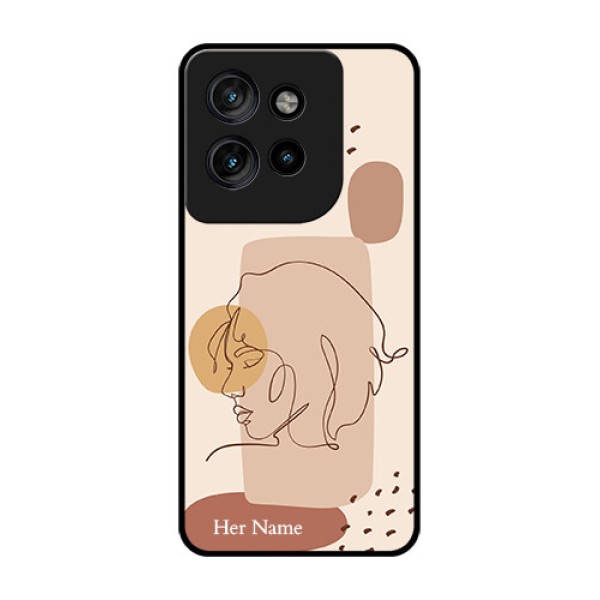 Motorola Edge 50 Neo Custom Glass Phone CaseCalm Woman Line Art Design Motorola Edge 50 Neo Custom Glass Phone CaseCalm Woman Line Art Design