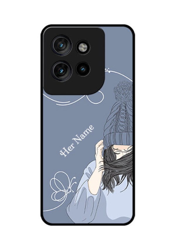 Motorola Edge 50 Neo Custom Glass Phone CaseGirl In Winter Outfit Design