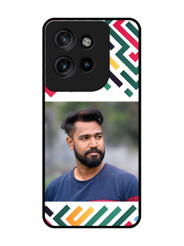 Custom Motorola Edge 50 Neo Custom Glass Phone CaseColorful Maze Pattern Design