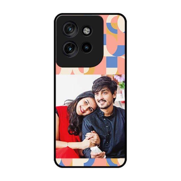 Motorola Edge 50 Neo Custom Glass Phone CaseSemi - Circle Maze Pattern Design