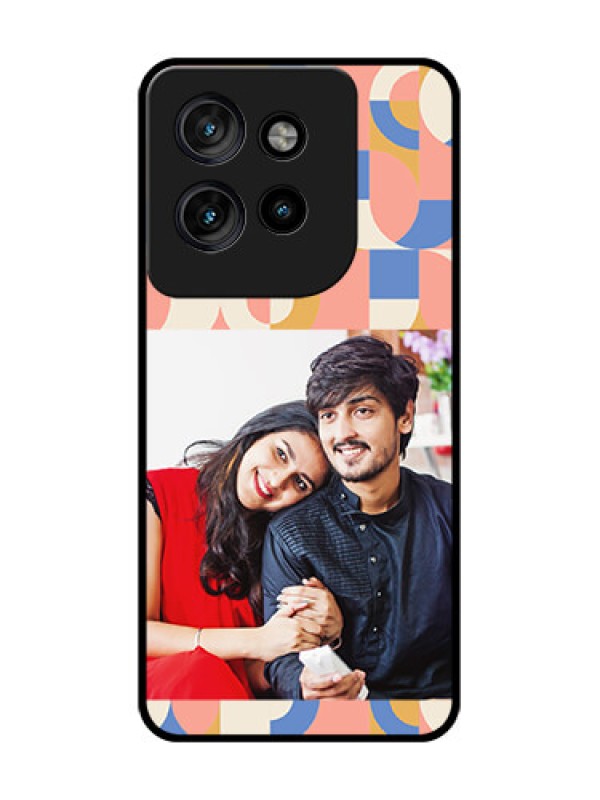 Custom Motorola Edge 50 Neo Custom Glass Phone CaseSemi - Circle Maze Pattern Design