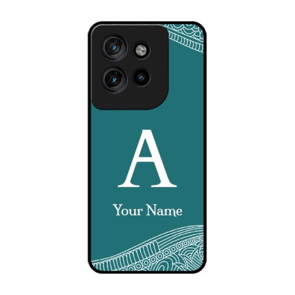 Motorola Edge 50 Neo Custom Glass Phone CaseLine Art Pattern With Custom Name Design Motorola Edge 50 Neo Custom Glass Phone CaseLine Art Pattern With Custom Name Design