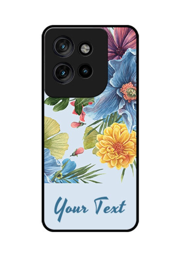 Motorola Edge 50 Neo Custom Glass Phone CaseStunning Watercolored Flowers Painting Design