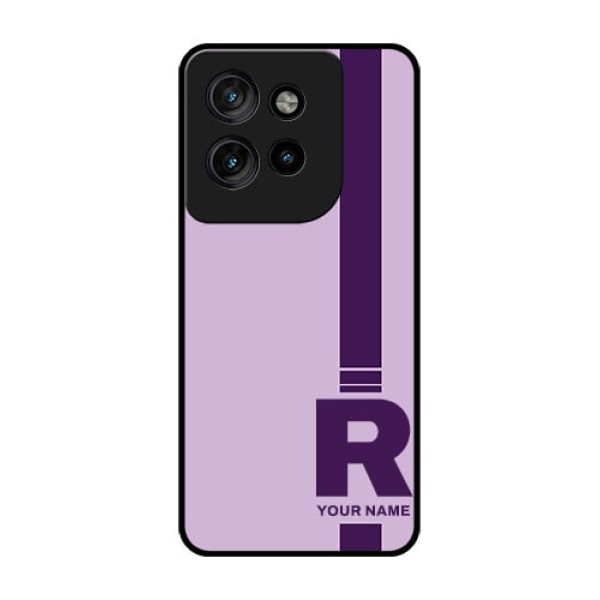 Motorola Edge 50 Neo Custom Glass Phone CaseSimple Dual Tone Stripe With Name Design Motorola Edge 50 Neo Custom Glass Phone CaseSimple Dual Tone Stripe With Name Design