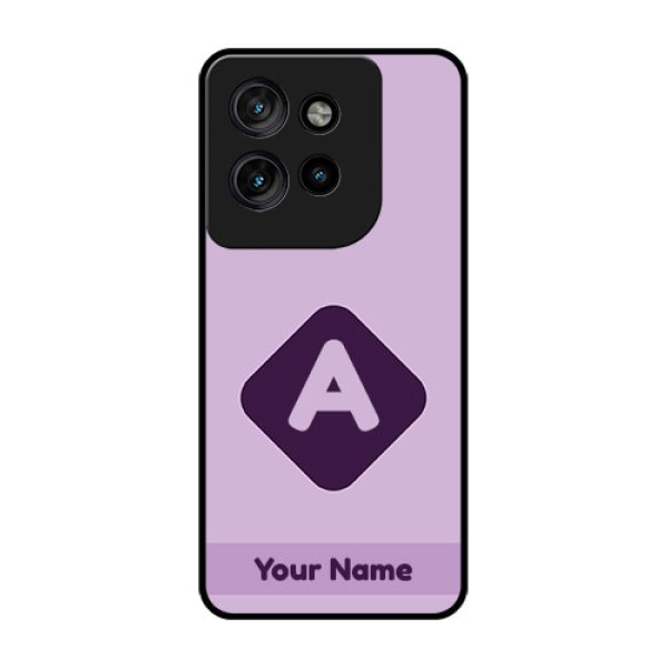 Motorola Edge 50 Neo Custom Glass Phone CaseCustom Letter In Curved Badge Design