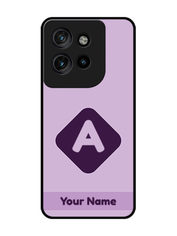 Custom Motorola Edge 50 Neo Custom Glass Phone CaseCustom Letter In Curved Badge Design