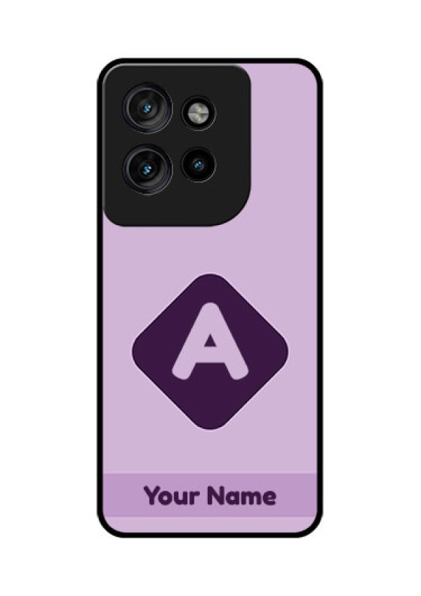 Motorola Edge 50 Neo Custom Glass Phone CaseCustom Letter In Curved Badge Design