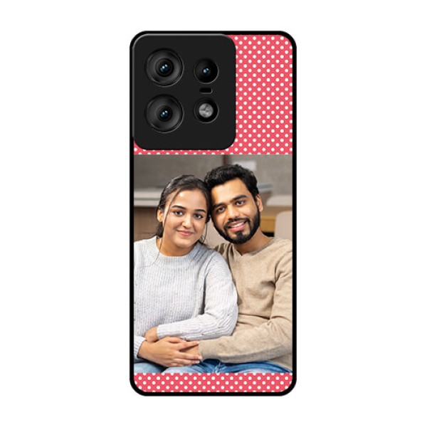 Motorola Edge 50 Pro 5G Custom Glass Phone CaseWhite Dotted Design