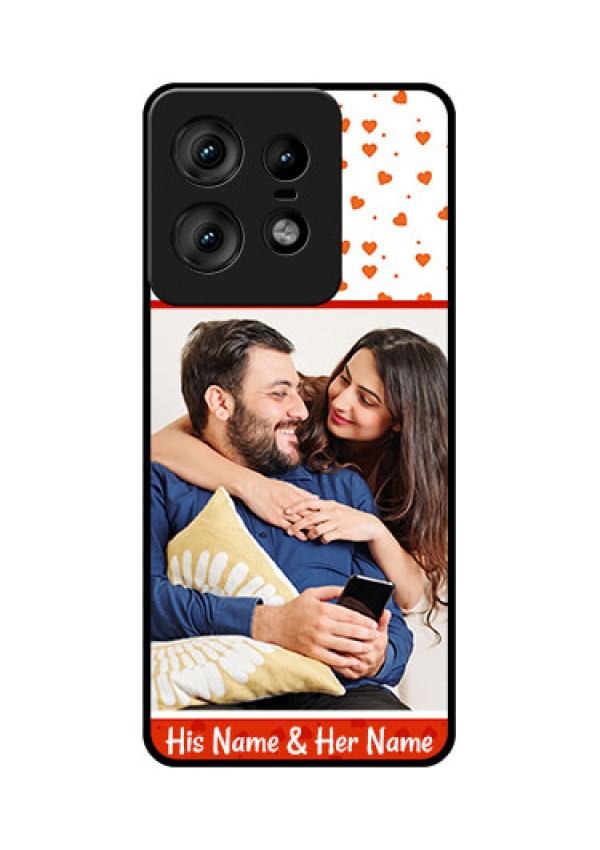 Motorola Edge 50 Pro 5G Custom Glass Phone CaseOrange Love Symbol Design