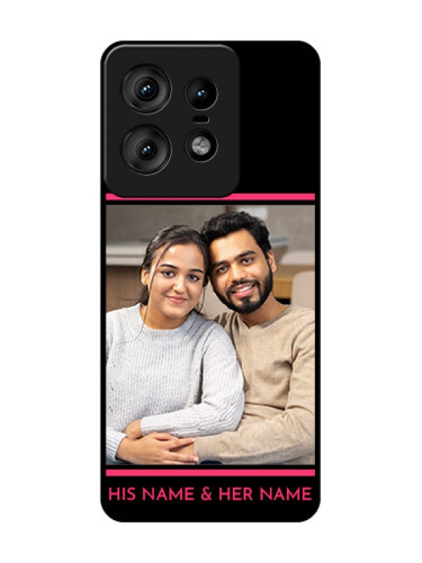 Custom Motorola Edge 50 Pro 5G Custom Glass Phone CaseWith Add Text Design