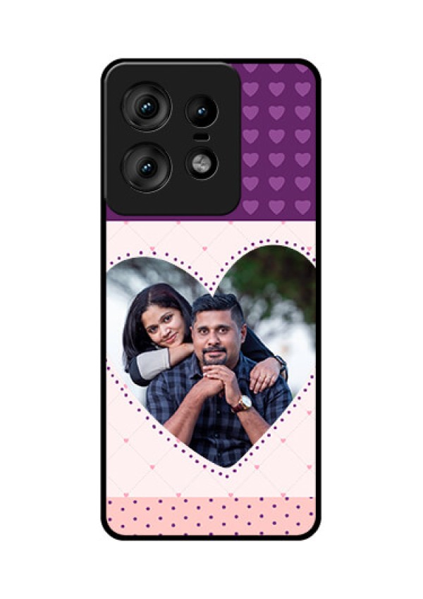 Motorola Edge 50 Pro 5G Custom Glass Phone CaseViolet Love Dots Design