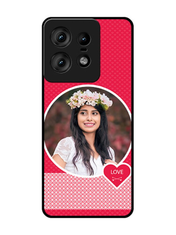 Custom Motorola Edge 50 Pro 5G Custom Glass Phone CasePink Color Pattern Design