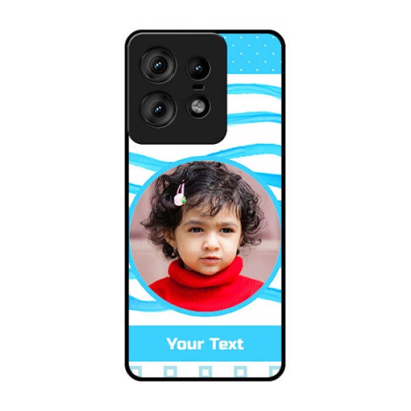 Motorola Edge 50 Pro 5G Custom Glass Phone CaseSimple Blue Case Design