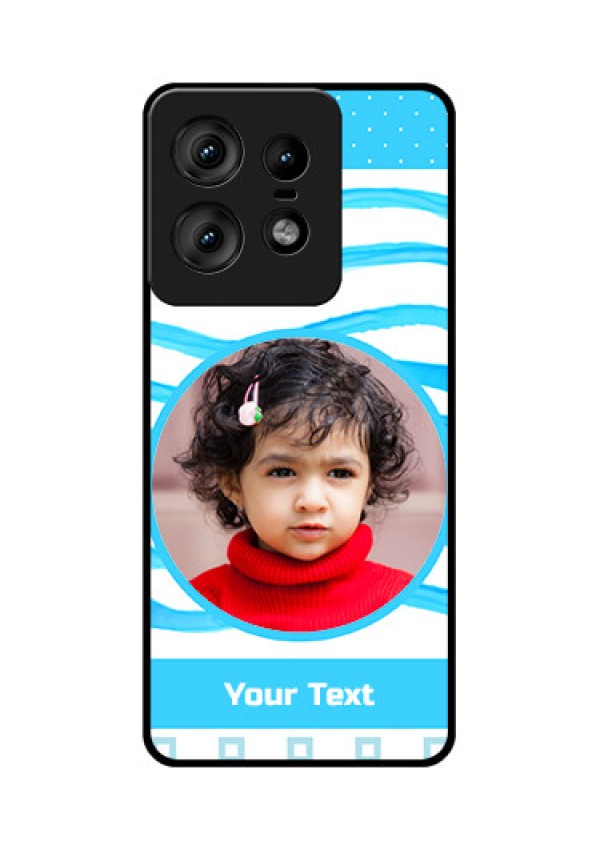 Motorola Edge 50 Pro 5G Custom Glass Phone CaseSimple Blue Case Design