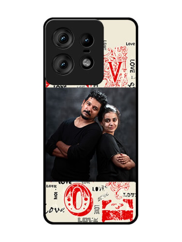 Custom Motorola Edge 50 Pro 5G Custom Glass Phone CaseTrendy Love Design Case