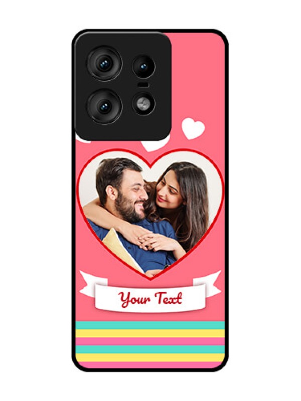 Custom Motorola Edge 50 Pro 5G Custom Glass Phone CaseLove Shapes Doodle Design