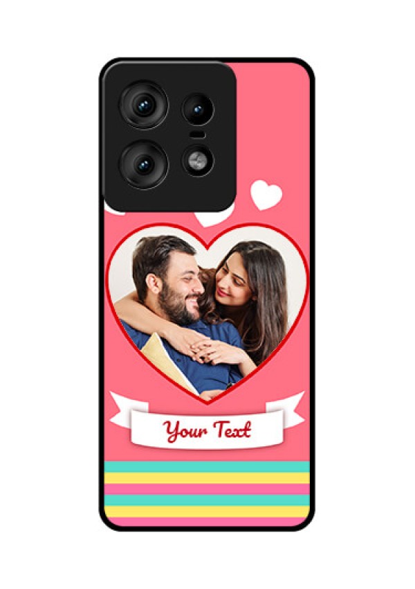 Motorola Edge 50 Pro 5G Custom Glass Phone CaseLove Shapes Doodle Design