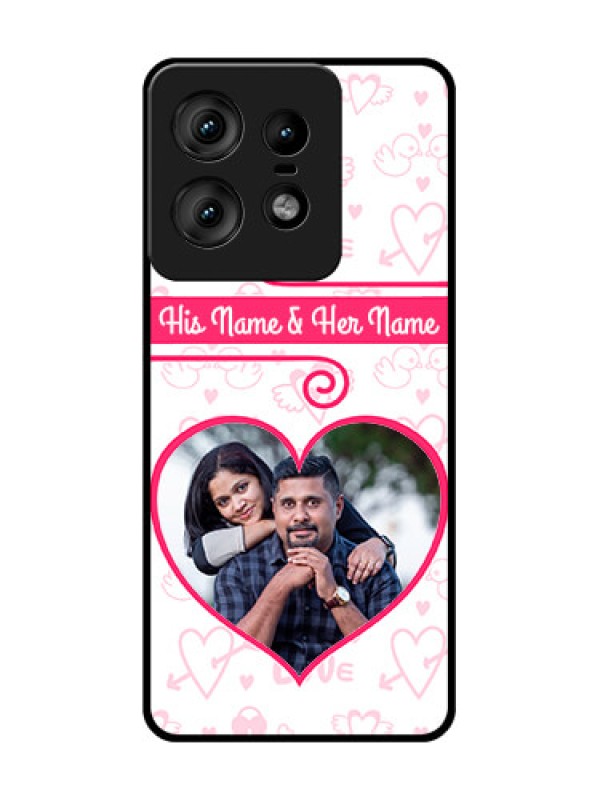 Custom Motorola Edge 50 Pro 5G Custom Glass Phone CaseHeart Shape Love Design