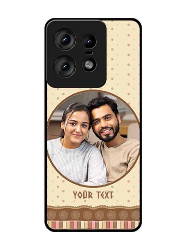 Custom Motorola Edge 50 Pro 5G Custom Glass Phone CaseBrown Dotted Mobile Case Design