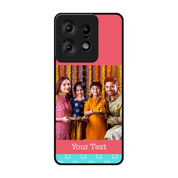 Motorola Edge 50 Pro 5G Custom Glass Phone CasePeach and Blue Color Design Motorola Edge 50 Pro 5G Custom Glass Phone CasePeach and Blue Color Design