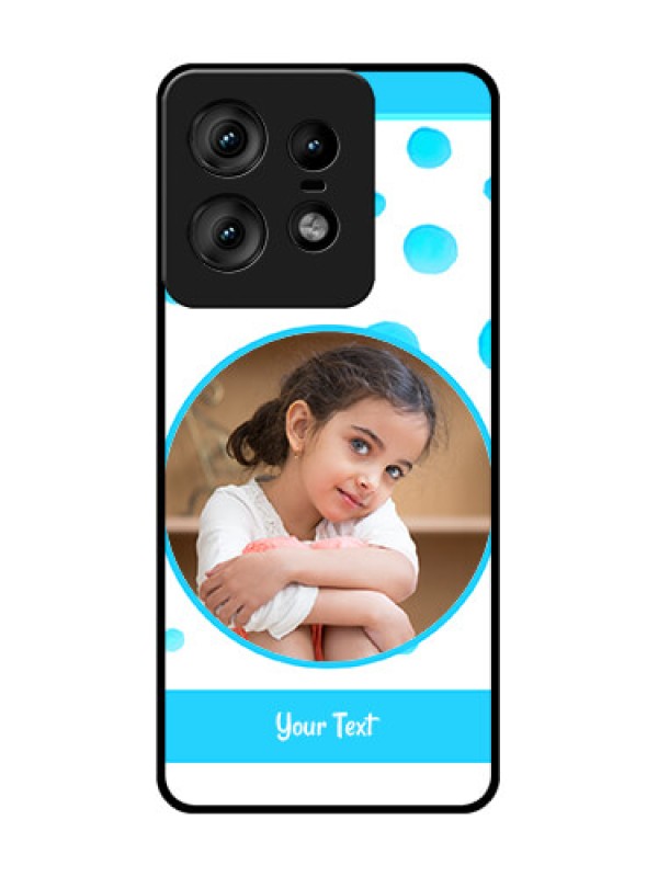 Custom Motorola Edge 50 Pro 5G Custom Glass Phone CaseBlue Bubbles Pattern Design