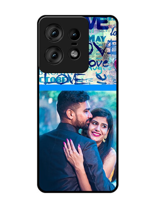 Custom Motorola Edge 50 Pro 5G Custom Glass Phone CaseColorful Love Design