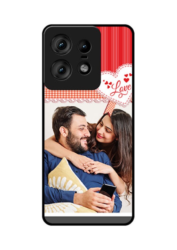 Motorola Edge 50 Pro 5G Custom Glass Phone CaseRed Love Pattern Design