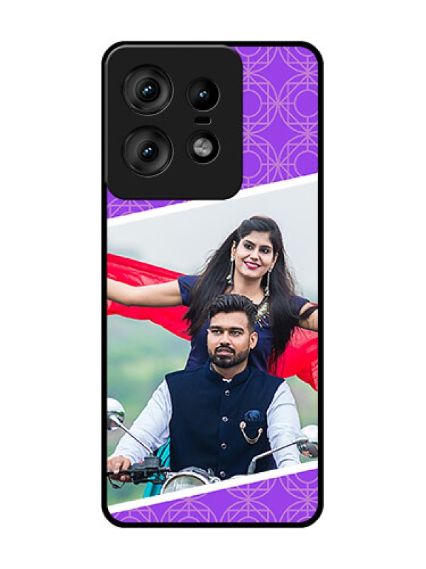 Custom Motorola Edge 50 Pro 5G Custom Glass Phone CaseViolet Color Pattern Design