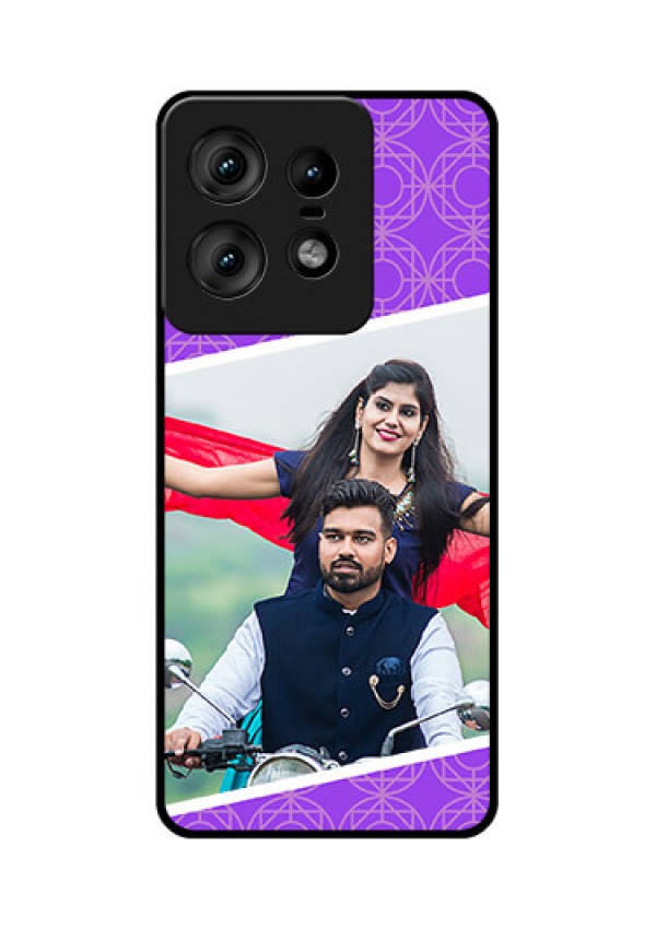 Motorola Edge 50 Pro 5G Custom Glass Phone CaseViolet Color Pattern Design