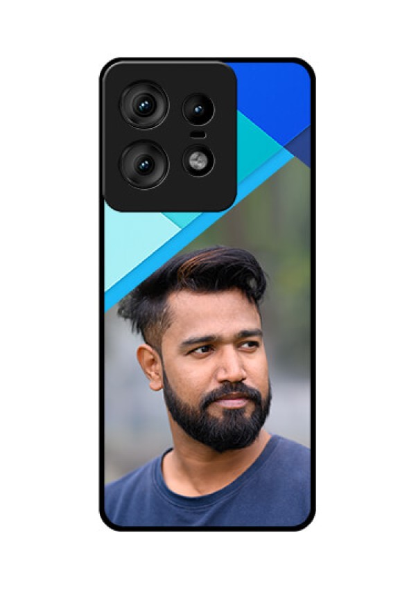 Motorola Edge 50 Pro 5G Custom Glass Phone CaseBlue Pattern Design