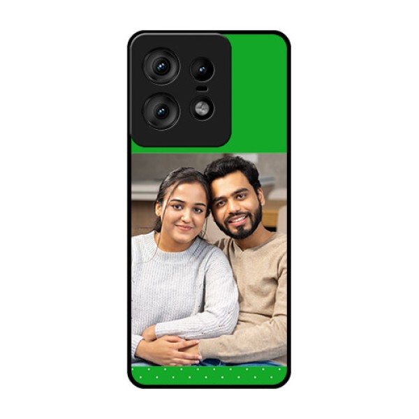 Motorola Edge 50 Pro 5G Custom Glass Phone CaseGreen Pattern Design