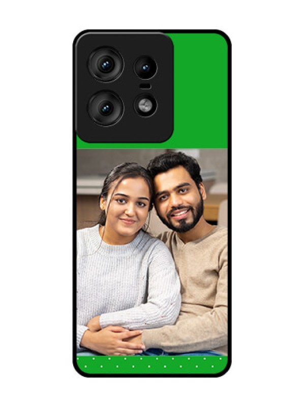 Custom Motorola Edge 50 Pro 5G Custom Glass Phone CaseGreen Pattern Design