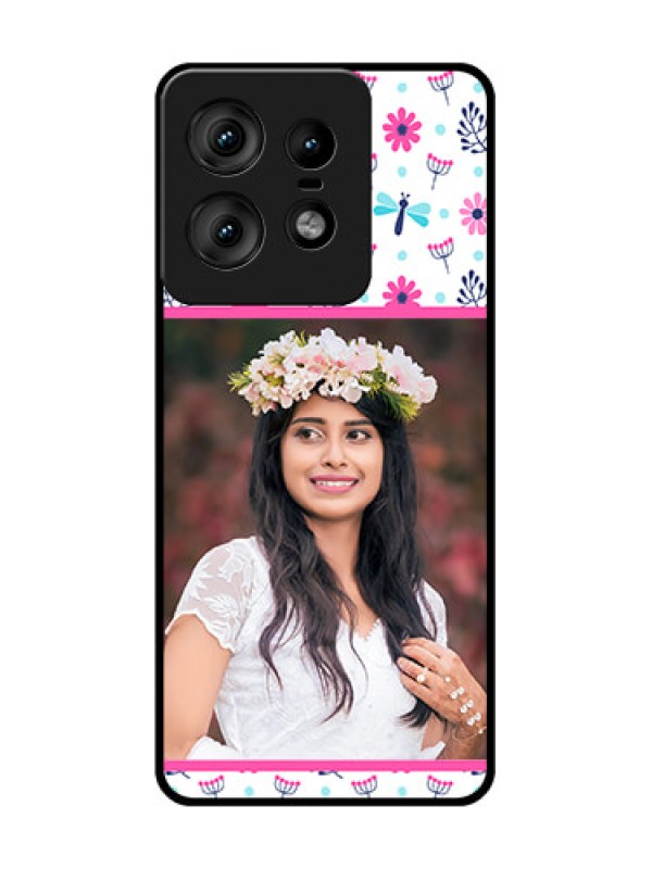 Custom Motorola Edge 50 Pro 5G Custom Glass Phone CaseColorful Flower Design