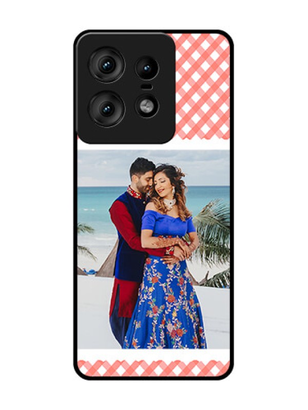 Custom Motorola Edge 50 Pro 5G Custom Glass Phone CasePink Pattern Design