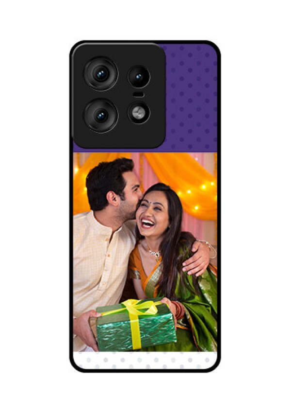 Motorola Edge 50 Pro 5G Custom Glass Phone CaseViolet Colored Pattern Design