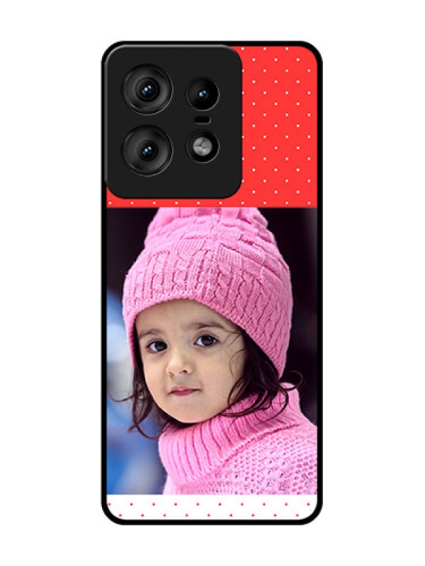 Custom Motorola Edge 50 Pro 5G Custom Glass Phone CaseRed Pattern Design