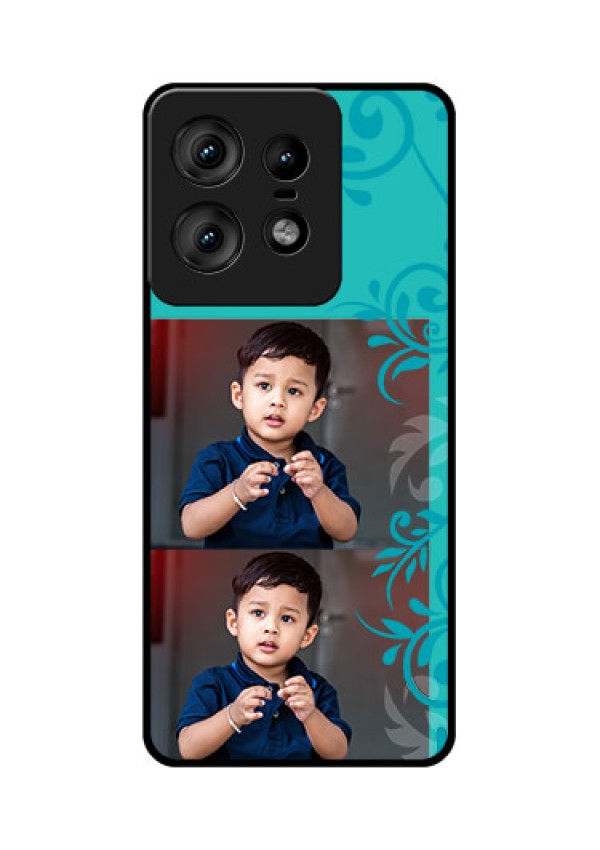Motorola Edge 50 Pro 5G Custom Glass Phone CaseWith Photo And Green Floral Design