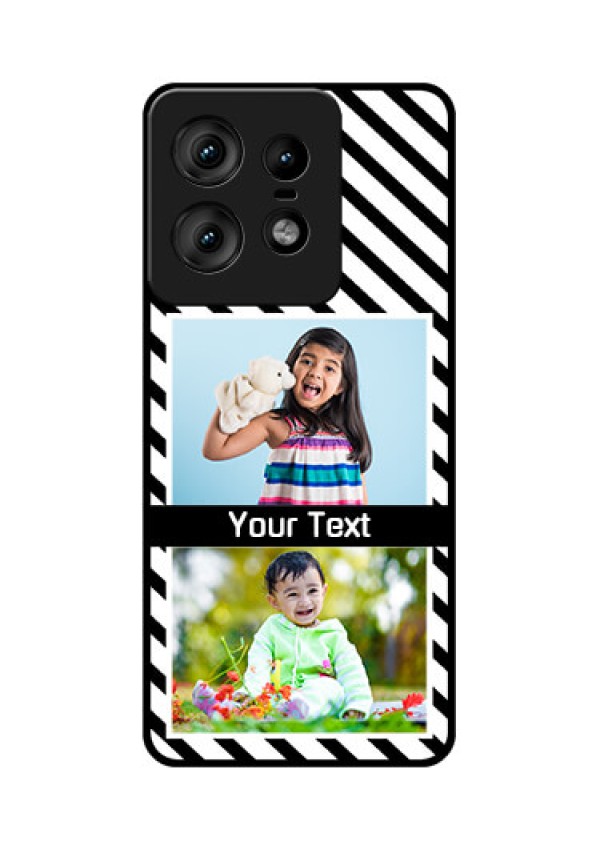 Motorola Edge 50 Pro 5G Custom Glass Phone CaseBlack And White Stripes Design