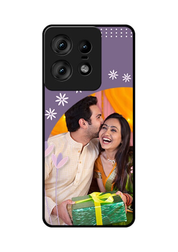Motorola Edge 50 Pro 5G Custom Glass Phone CaseLavender Flowers Design