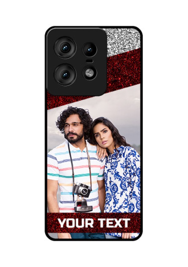 Motorola Edge 50 Pro 5G Custom Glass Phone CaseImage Holder With Glitter Strip Design
