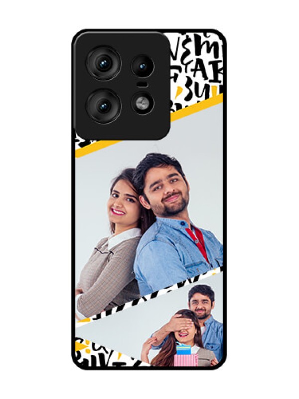 Custom Motorola Edge 50 Pro 5G Custom Glass Phone CaseLetters Pattern Design