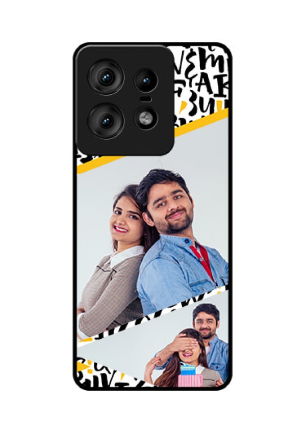 Motorola Edge 50 Pro 5G Custom Glass Phone CaseLetters Pattern Design